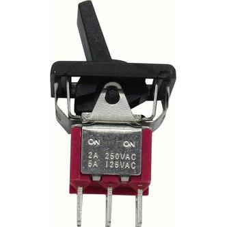 Bild von RND Components Miniatur-Paddelschalter, 5 A, 2 Wechsler, 250V, EIN-EIN rastend, Schwarz, Taster + Schalter, Schwarz