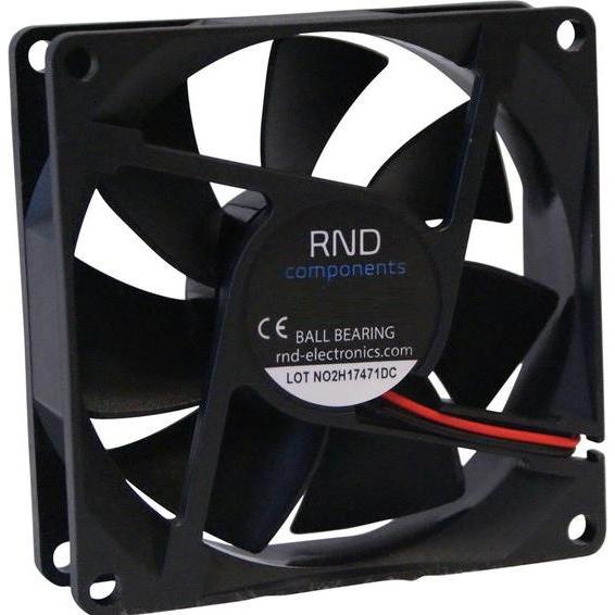 Bild von RND COMPONENTS RND 460-00029 - Axial-Lüfter, 80 x 80 x 25 mm, 24 V, 0,23 A, 4300 U/min (RND 460-00029)
