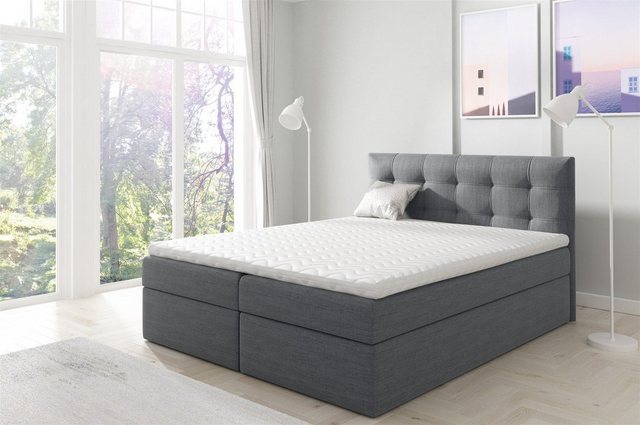 Bild von Fun Möbel Boxbett Schlafzimmerbett OVIEDO XL in Überlänge (inkl. Bettkästen, inkl. Kaltschaumtopper), Überlänge