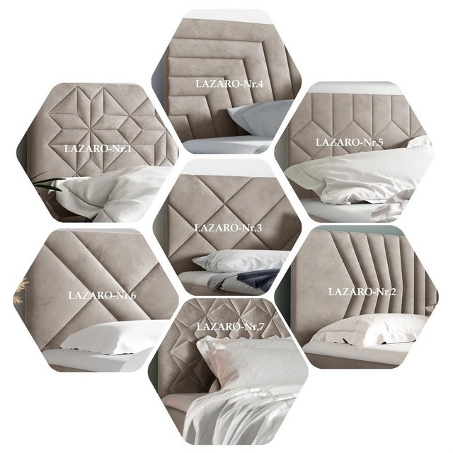 Bild von Fun Möbel Boxspringbett Boxspringbett Schlafzimmerbett LAZARO Nr.2 in Stoff Fresh (inkl. Bettkästen, inkl. Kaltschaumtopper), eingebautes Liftsystem für Bettkästen