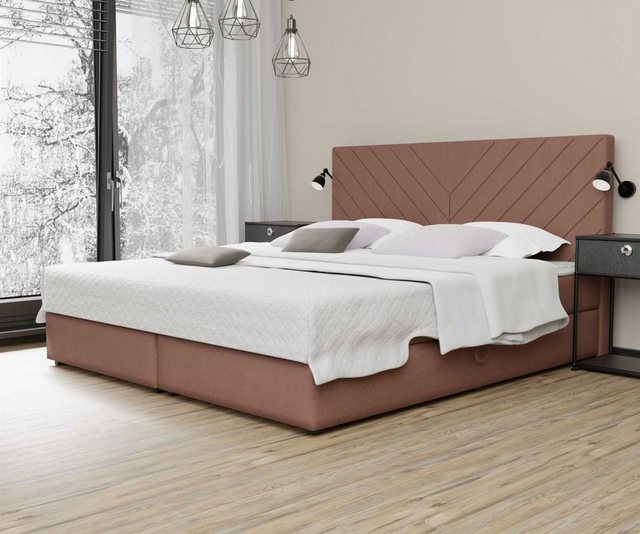 Bild von Fun Möbel Boxbett Schlafzimmerbett BELCORA in Stoff Cloud (inkl. Bettkästen, inkl. Kaltschaumtopper), auch in Überlänge erhältlich