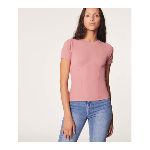 Bild von T-Shirt mit kurzen Ärmeln in zartem Rosa