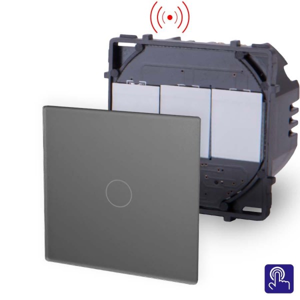 Bild von 1-faches Funk Lichtschalter Modul Touch Grau P-701R-15 POINT