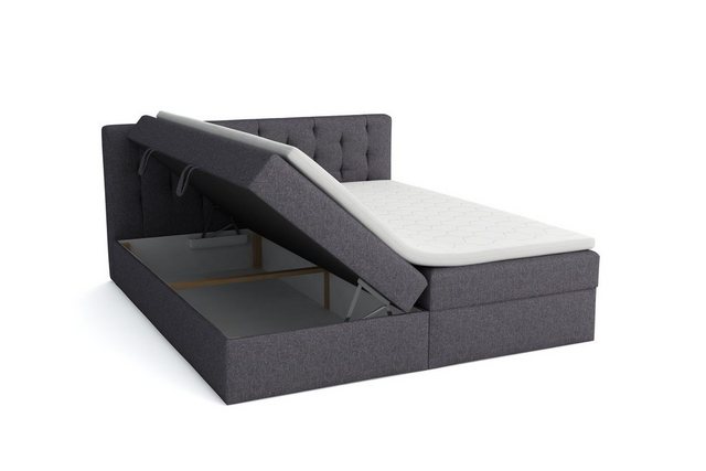 Bild von Fun Möbel Boxspringbett Schlafzimmerbett DIAGO in Stoff (inkl. Topper und Bettkästen)