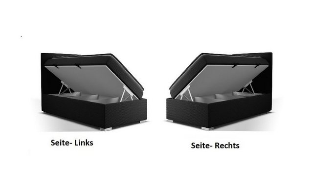 Bild von Fun Möbel Boxspringbett Gästebett MARKOS in Stoff Soro (Liegefläche in Stoff und Farbe des Bettes, inkl. Bettkasten ohne Topper), Strasssteine in Kopf- und Fußteil