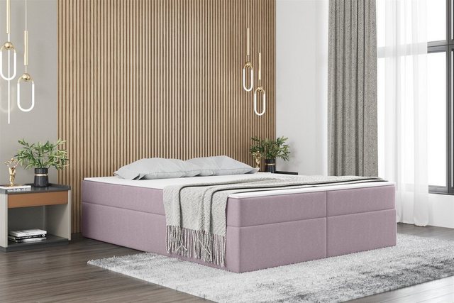 Bild von Fun Möbel Boxbett Dachschräge-Schlafzimmerbett PRIMA Überlänge in Stoff Soro (inkl. Bettkasten und Topper), ohne Kopfteil, Überlänge 220cm