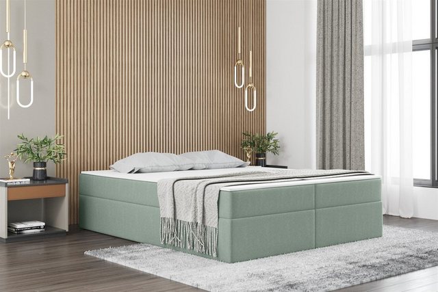 Bild von Fun Möbel Boxspringbett Dachschräge-Schlafzimmerbett PRIMA Überlänge in Stoff Soro (inkl. Bettkasten und Topper), ohne Kopfteil