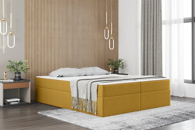 Bild von Fun Möbel Boxspringbett Dachschräge-Schlafzimmerbett PRIMA Überlänge in Stoff Soro (inkl. Bettkasten und Topper), ohne Kopfteil