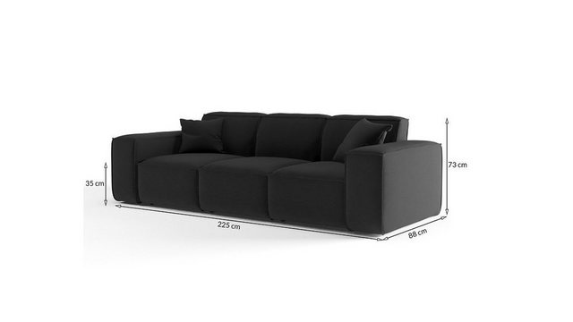 Bild von Fun Möbel Sofa Designersofa CESINA 3-Sitzer in Stoff, inkl. 2 Zierkissen, Rundumbezug