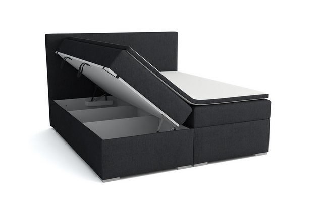 Bild von Fun Möbel Boxbett Schlafzimmerbett SOREL (inkl. Kaltschaumtopper, inkl. Bettkasten), in Stoff oder Kunstleder