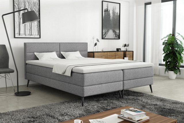 Bild von Fun Möbel Boxspringbett Schlafzimmerbett CORDOBA in Stoff (inkl. Topper)