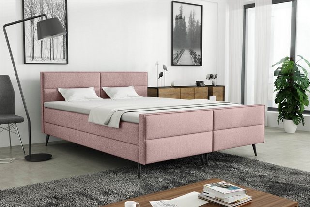 Bild von Fun Möbel Boxspringbett Schlafzimmerbett GRANADA in Stoff (inkl. Topper), frei im Raum stellbar
