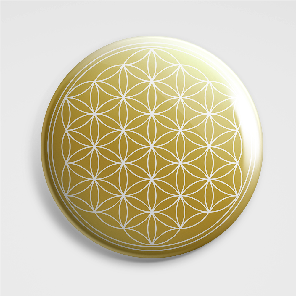 Bild von 3D Aufkleber - Blume des Lebens Gold-Weiß, 3 Stück