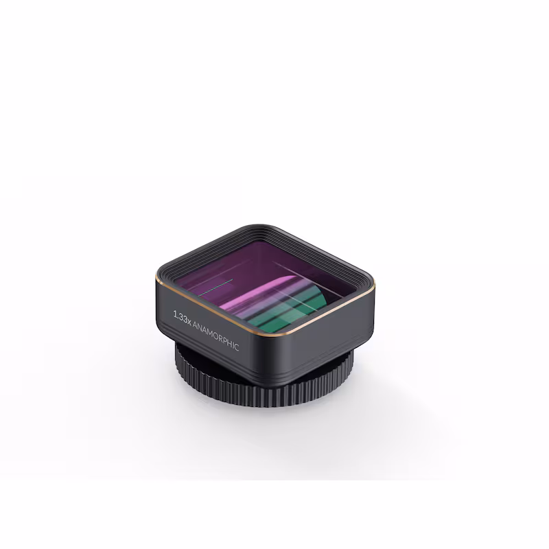 Bild von ShiftCam LensUltra 1.33x Anamorphic - Anamorphotisches Smartphone Objektiv -  ShiftCam 1,33-fachen anamorphotischen Objektiv  Min. Fokusabstand: 70-90mm  Winkel: max. 113°  Material: Fluoritglas und Aluminium  Gewicht: 34g (LU-AN-133-23-EG)