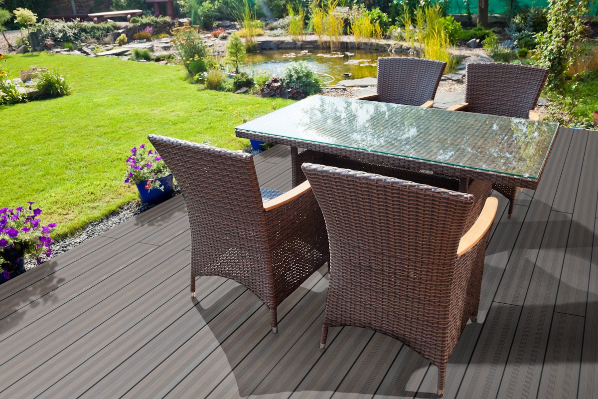 Bild von aMbooo Terrassendielen Bambus Vintage SET 20 qm Granite Grey