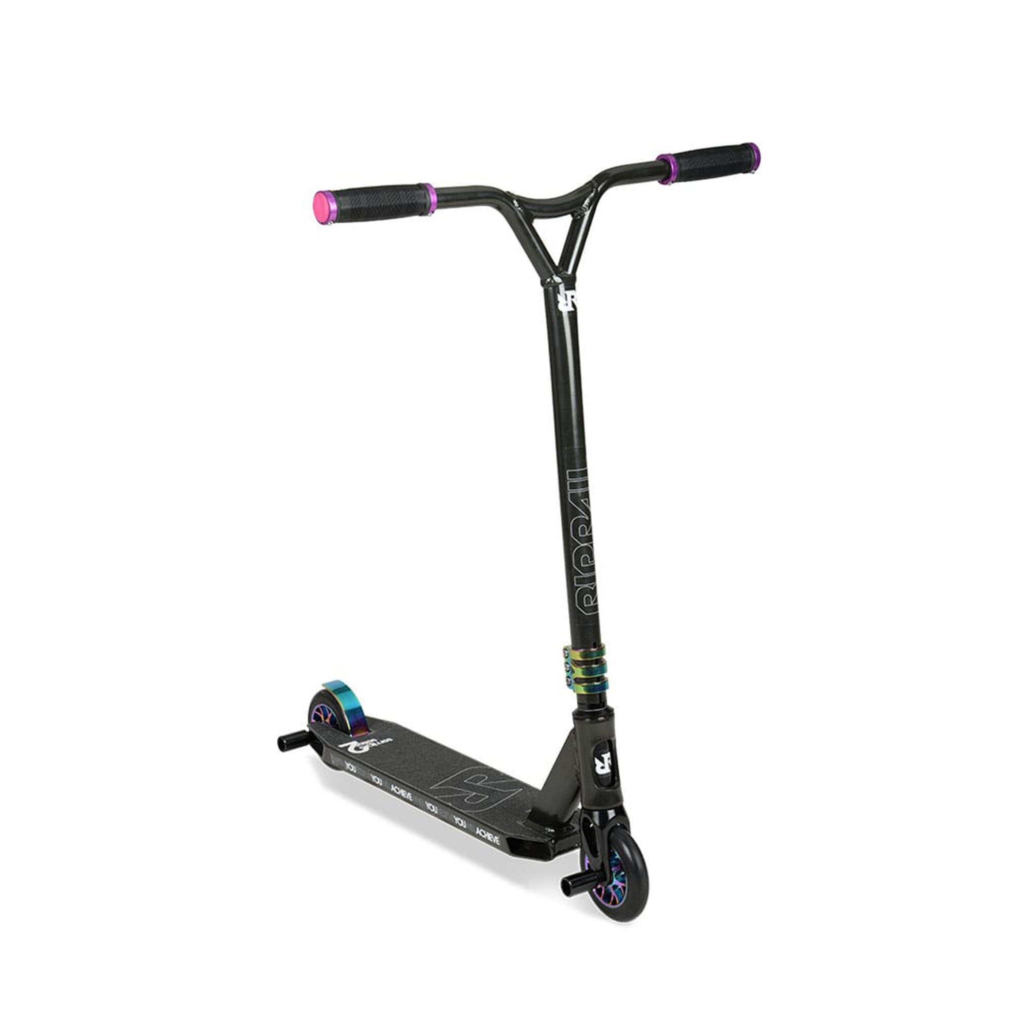 Bild von Riprail Semi Pro 2 Stunt Scooter mit Leichtmetalldeck, Leichtmetall-Kernrädern, ABEC-9-Lagern, gewindefreiem NECO-Steuersatz aus Leichtmetall, CNC-gefräster Gabel, 2 Heringen