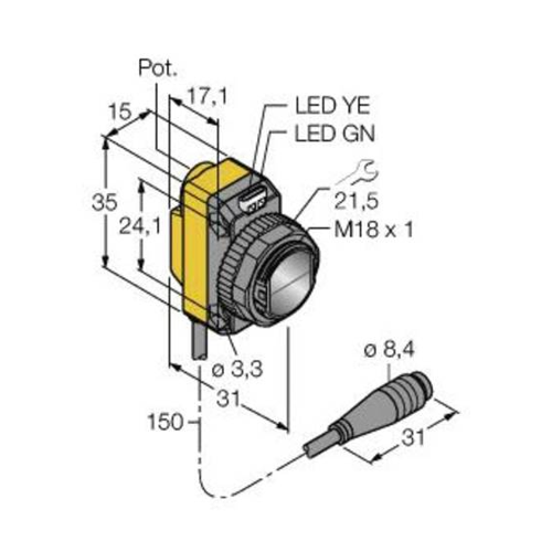 Bild von Turck Einweg-Lichtschranke QS18VP6RQ - Präzise Sensorik für verschiedene Anwendungen