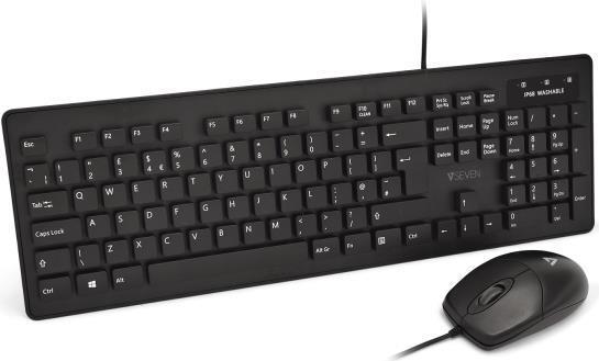 Bild von V7 CKU700UK - Tastatur-und-Maus-Set - USB - GB - Schwarz (B-Ware)