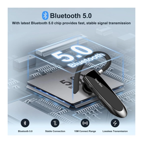 Bild von New Bee LC-B41 schwarz – Bluetooth Headset für höchsten Tragekomfort