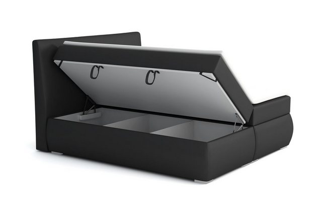 Bild von Fun Möbel Boxspringbett Boxspringbett Schlafzimmerbett MATTIA in Stoff oder Kunstleder (inkl. Bettkasten, inkl. Kaltschaumtopper)