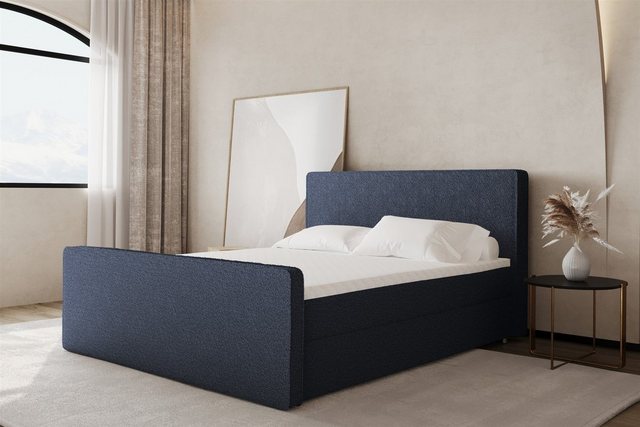 Bild von Fun Möbel Boxspringbett Schlafzimmerbett CELES Überlänge in Stoff Ascot (inkl. Kaltschaumtopper und Bettkästen), auch in Standardlänge erhältlich