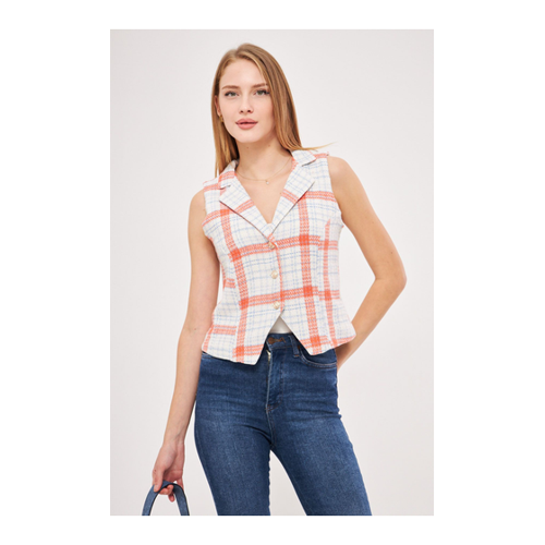 Bild von Modische Damen Weste in Orange und Blau