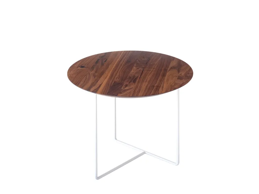 Bild von Beistelltisch Nussbaum 01 weiß S Ø 50, 40 cm hoch