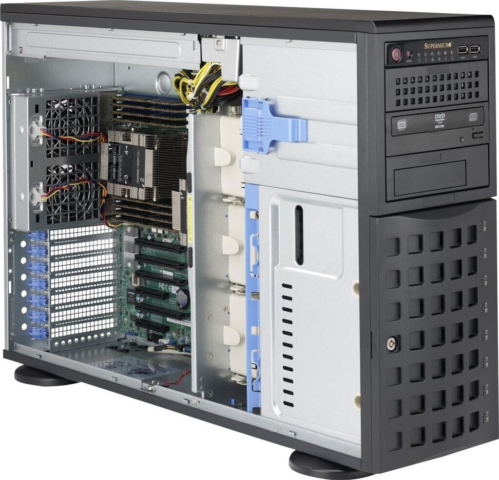 Bild von Supermicro SC745 BAC-R1K23B-SQ - Tower - 4U - Erweitertes ATX - SATA/SAS - Hot-Swap 1200 Watt - Schwarz - USB