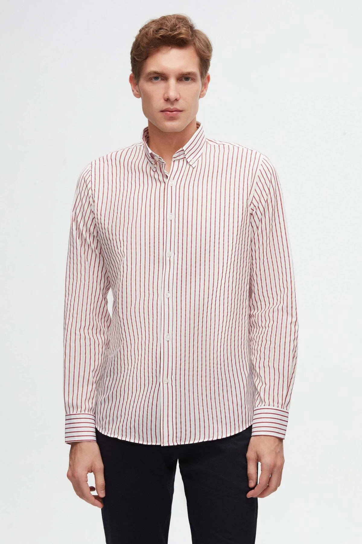 Bild von D'S Damat Hemd Rot Slim Fit für Herren - M