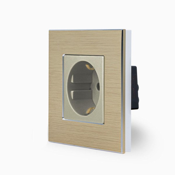 Bild von Alu 1-fache Steckdose Gold LXBA1/71-13 LUXUS-TIME