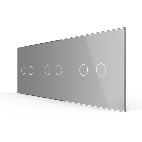Bild von 3-fache Blende 3 Touch-Schalter Grau VL-C7-C2-C2-C2-15 LIVOLO