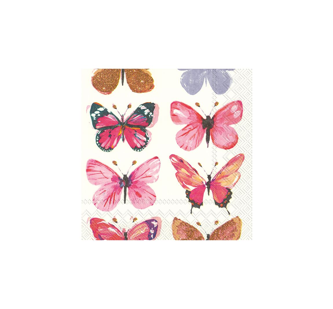 Bild von IHR Papierserviette Bunte Schmetterlinge, (20 St), 33 cm x 33 cm