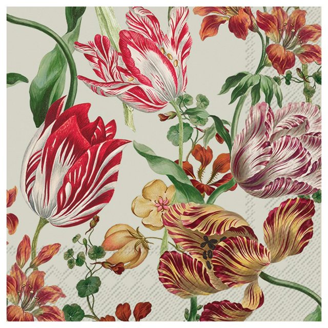 Bild von IHR Papierserviette Nostalgische Tulpen, (20 St), 33 cm x 33 cm