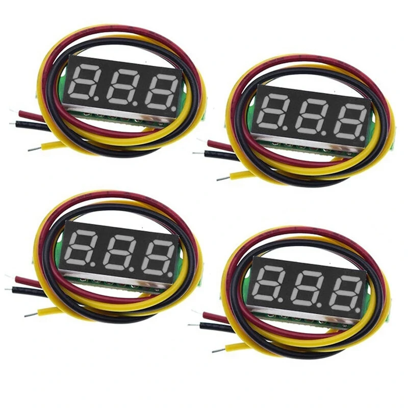 Bild von 4pcs Digital Mini Digital Voltmeter 0.28Inch Three-Line 0-100V Digital Voltmeter Gauge Tester LED Display Panel Voltmete