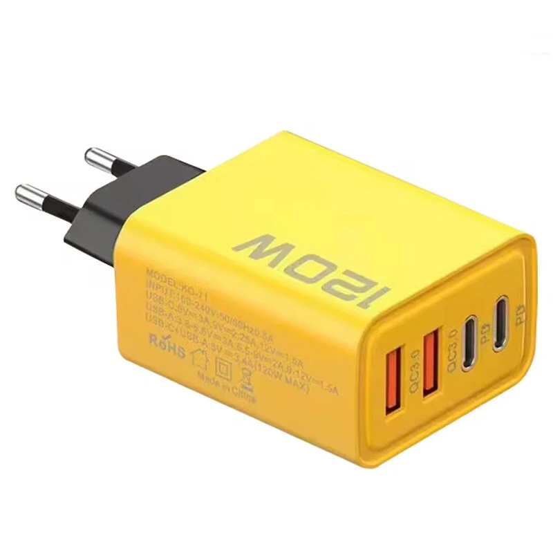Bild von 4-Port USB PD Charger Dual USB-A+Dual USB-C PD QC3.0 Fast Charging Wall Charger Adapter EU Plug US Plug for iPhone 15 14