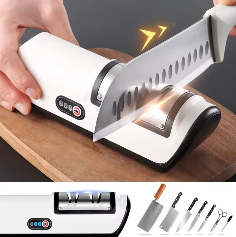 Bild von Electric Knife Sharpener Multifunctional Automatic 2 Gears Kitchen Cordless Electric Fast Knife Sharpener Kitchen Tools
