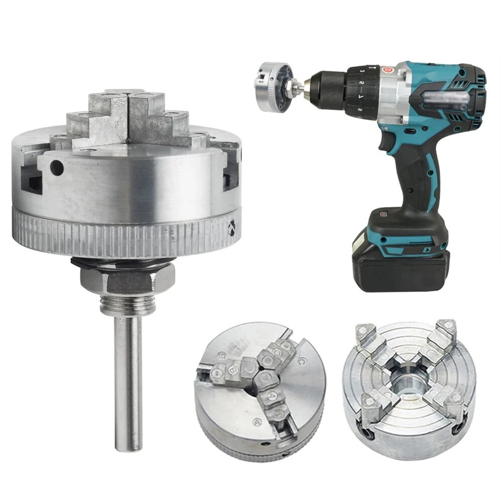 Bild von Zinc Alloy Self-Centering Lathe Chuck Set Three-Jaw and Four-Jaw Options High Precision for Mini Metal Lathe Reliable an
