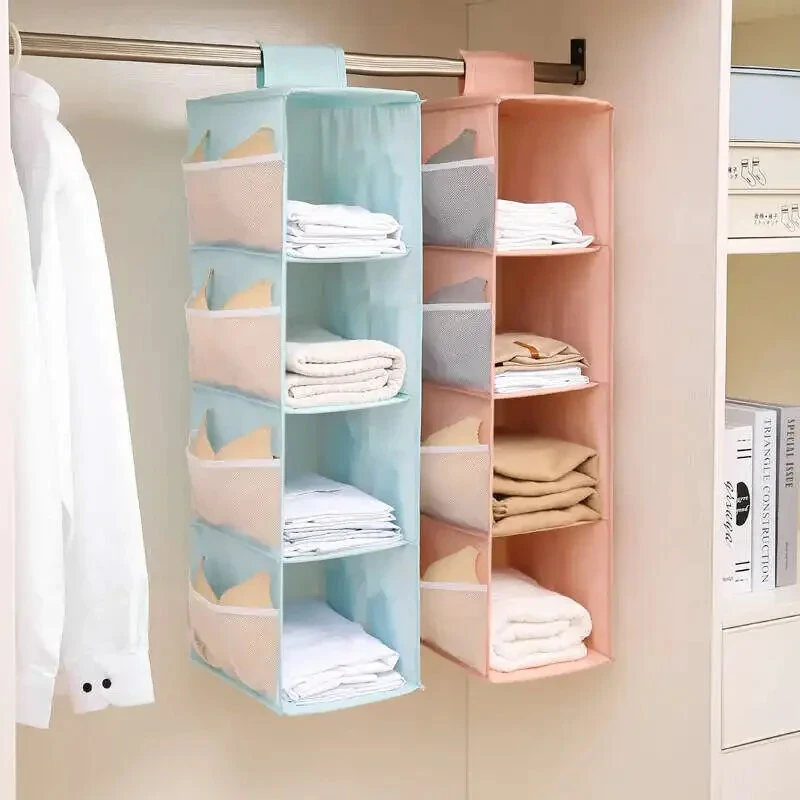 Bild von Multifunctional Four-Layer Hanging Clothes Storage Bag Non-Woven Clothes Storage Hanging Bag Double-Sided Hanging Wardro