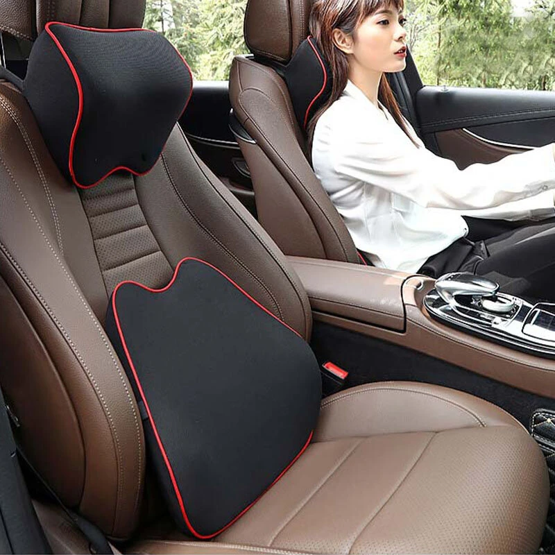 Bild von Car Lumbar Headrest Set Memory Foam Cushion Lumbar Cushion Backrest Lumbar Pillow Lumbar Support for Office ChairBackr