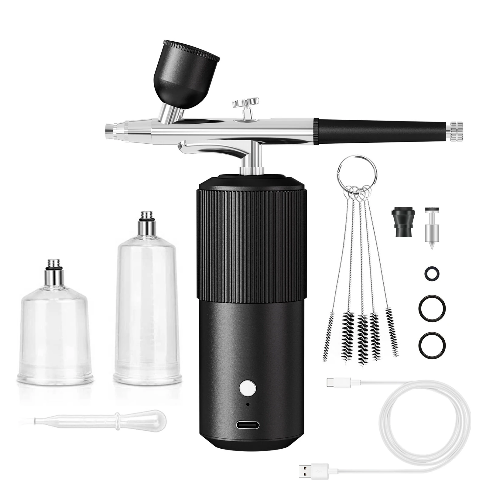 Bild von Portable Mini Airbrush with Compressor 23 psi 12V Rechargeable Wireless Airbrush for Nail Art Cake Decoration Facial Moi