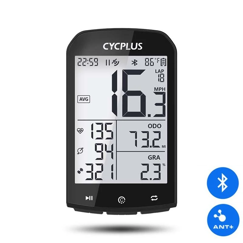 Bild von CYCPLUS M1 GPS Bicycle Computer Wireless With Bluetooth 4.0 ANT+ Cycling Speedometer Waterproof LCD Backlight Bike Odome