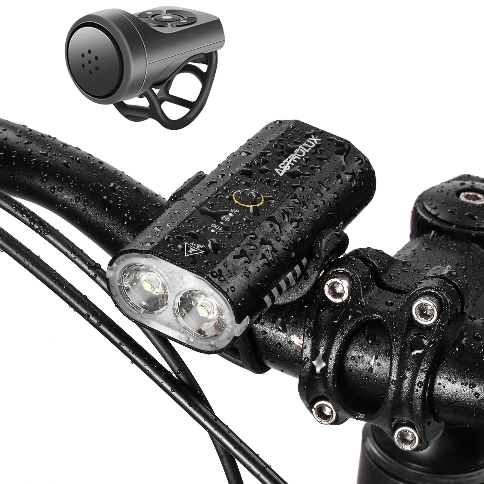 Bild von Astrolux® BC2 Double 800LM LED Bright Bike Light 2600mAh Battery IP64 Waterproof 5 Light Modes Type-C Rechargeable Bicyc