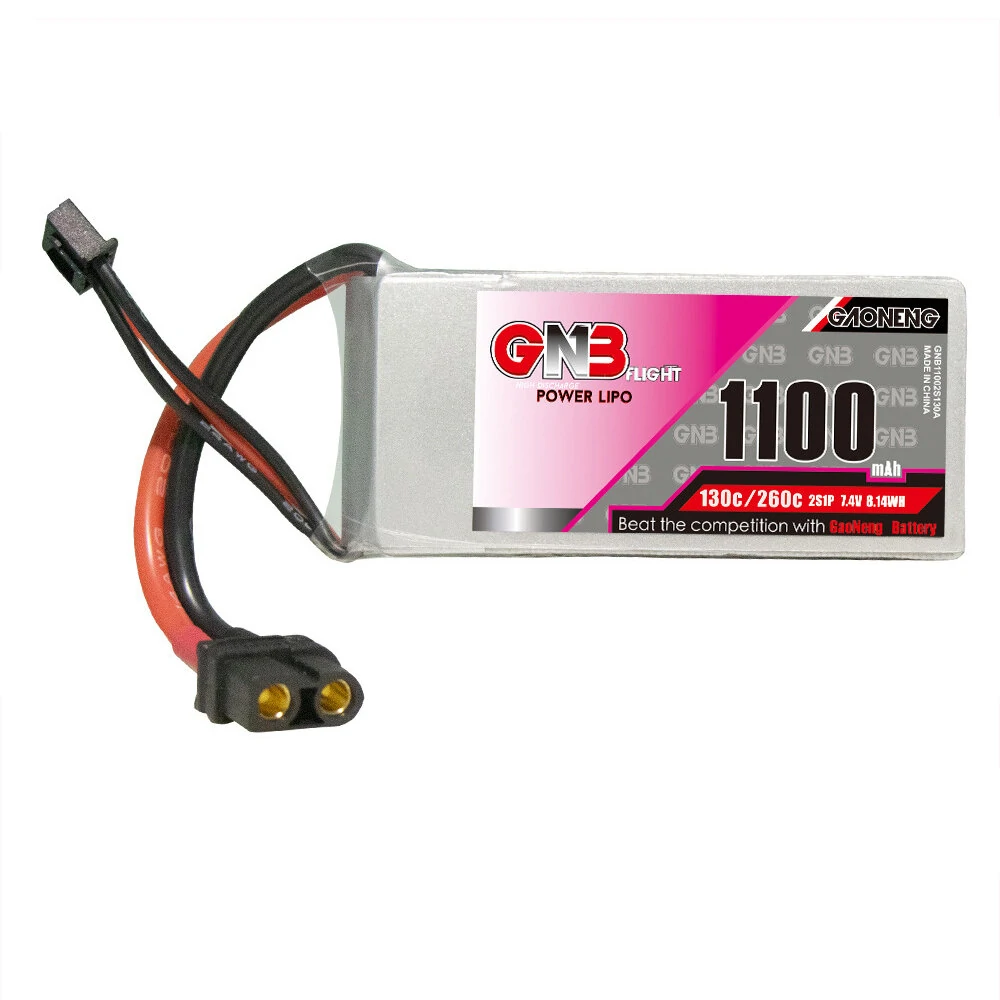 Bild von GNB GAONENG 7.4V 1100mAh 130C 2S LiPo Battery XT60 Plug for RC Drone