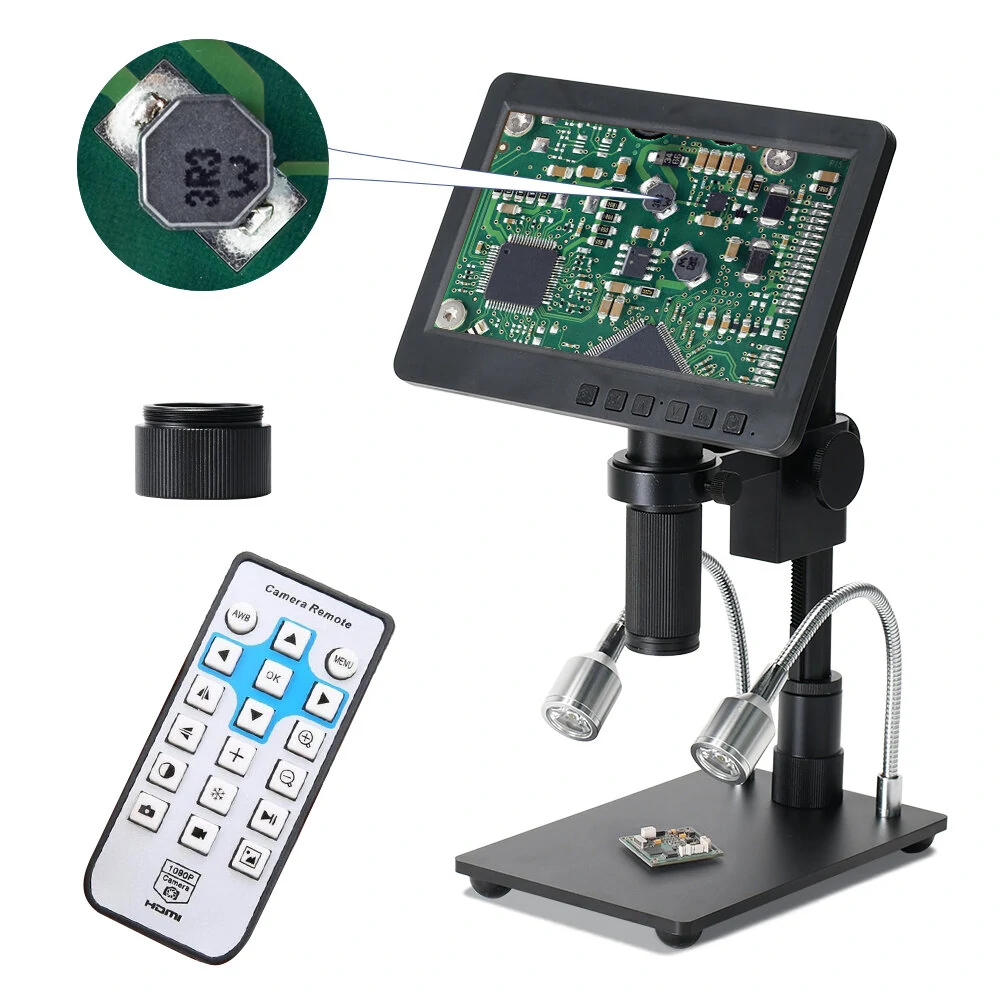 Bild von HAYEAR 26MP HDMI-compatible Digital Microscope 2100X Digital Magnification Adjustable 7 inch Screen 60fps Hight Frames R