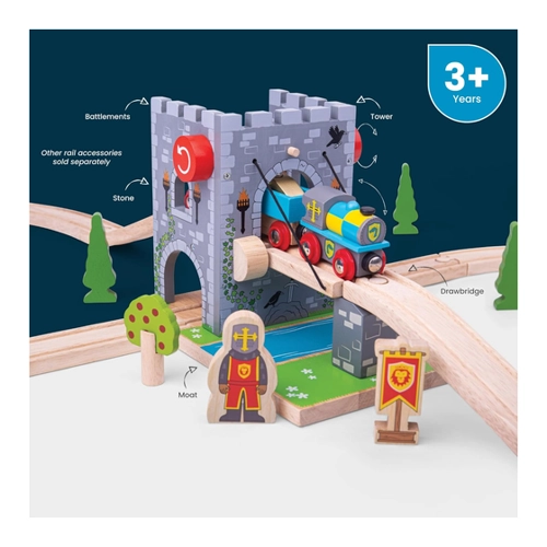 Bild von Bigjigs Rail Zugbrücke - Holzspielzeug für kreative Köpfe