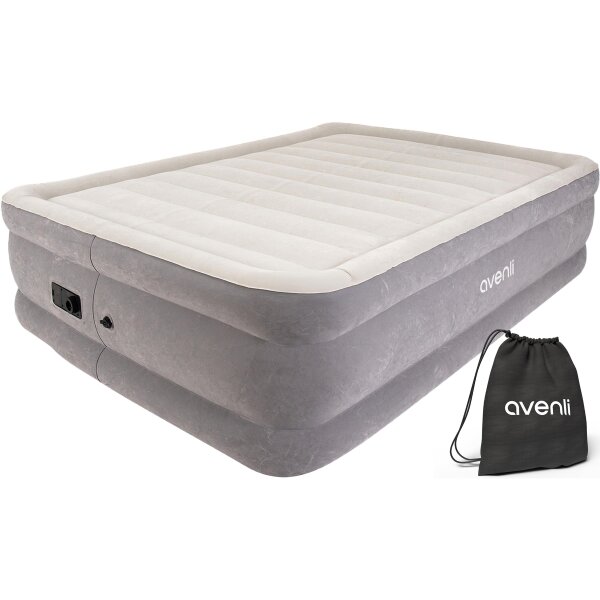 Bild von Avenli Luftbett selbstaufblasende Luftmatratze mit integrierter Pumpe 203x152x51 cm, (Doppelbett für 2 Personen, 3-tlg), Inklusive Tragetasche und Reparaturaufkleber