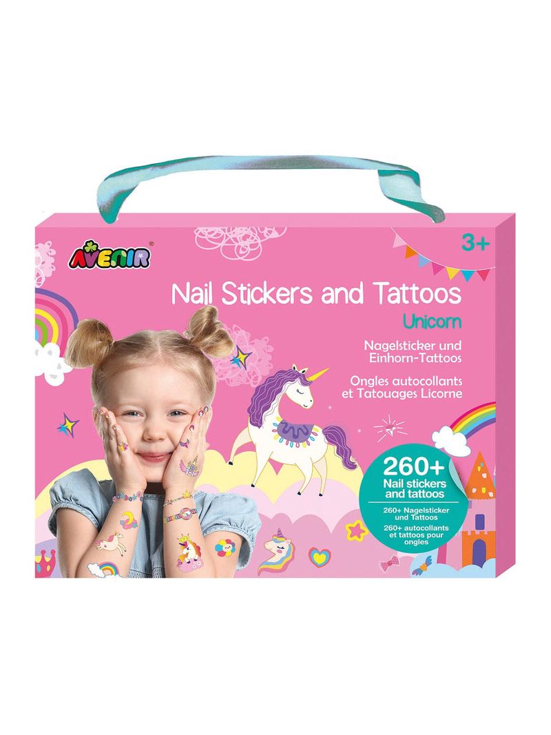 Bild von Avenir 6308205 - Nail Stickers and Tattoos, Einhorn, Nagelsticker & Nageltattoos, Kreativset