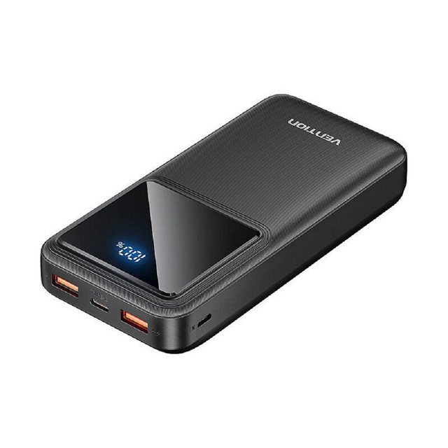 Bild von Vention Powerbank, Vention, FHLB0, 20000mAh, Micro-USB, USB-C, 2xUSB-A, 22.5W (black) (20000 mAh, 22.50 W, 74000 Wh), Powerbank, Schwarz