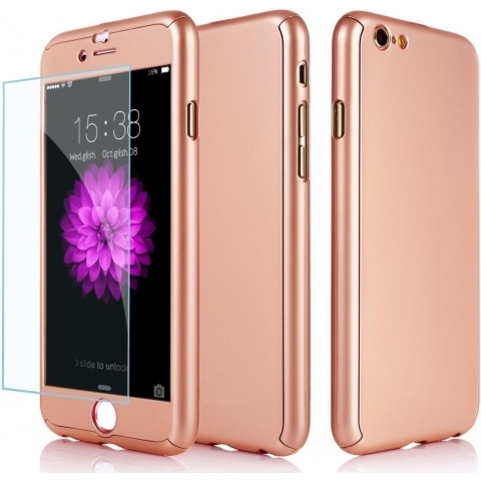 Bild von Floveme 360 Grad Panzerglas Case iPhone 8 Rundumschutz (1 Stück, Apple iPhone 8), Smartphone Schutzfolie, Rosa