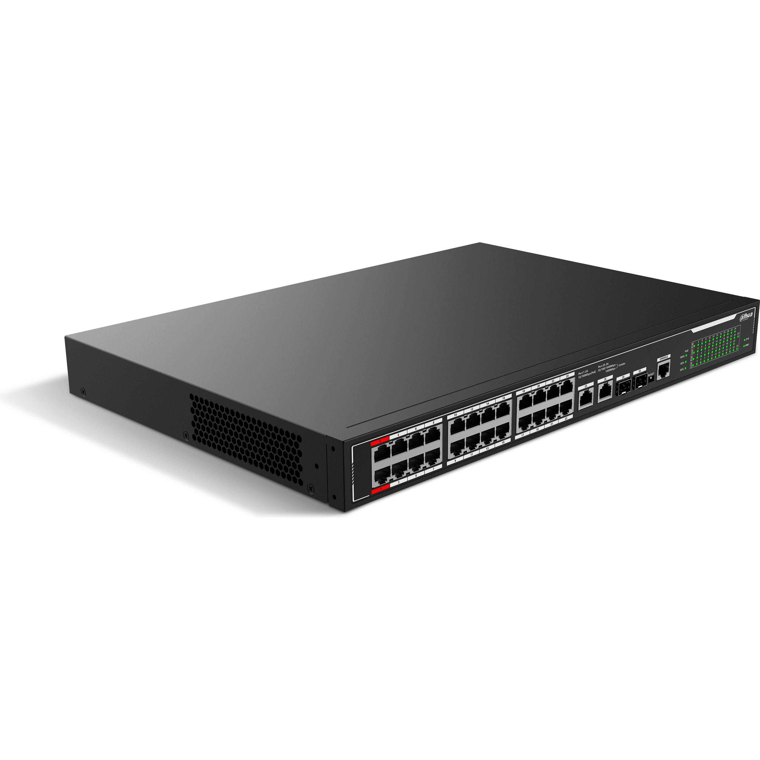 Bild von Dahua Technology SF4026P-C Managed L2 Fast Ethernet (10/100) Power over Ethernet (PoE) Schwarz (SF4026P-C)